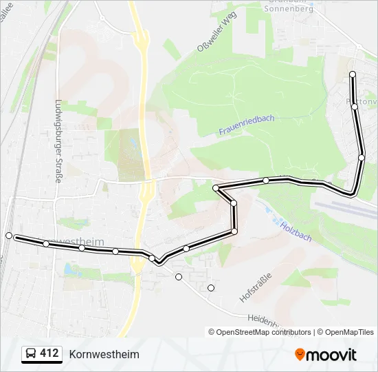 412 Bus Line Map