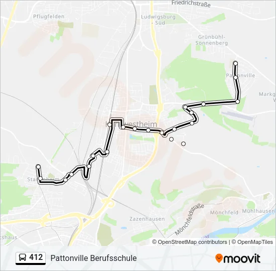 412 Bus Line Map