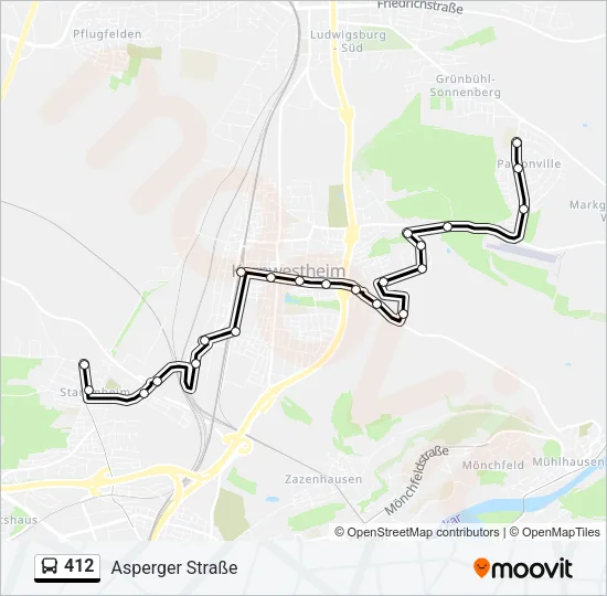 412 Bus Line Map
