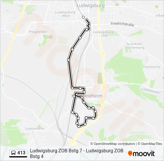 413 Bus Line Map