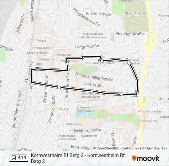 414 Bus Line Map