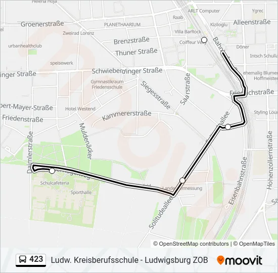 423 Bus Line Map