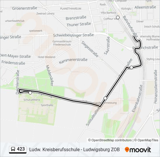 Автобус 423: карта маршрута