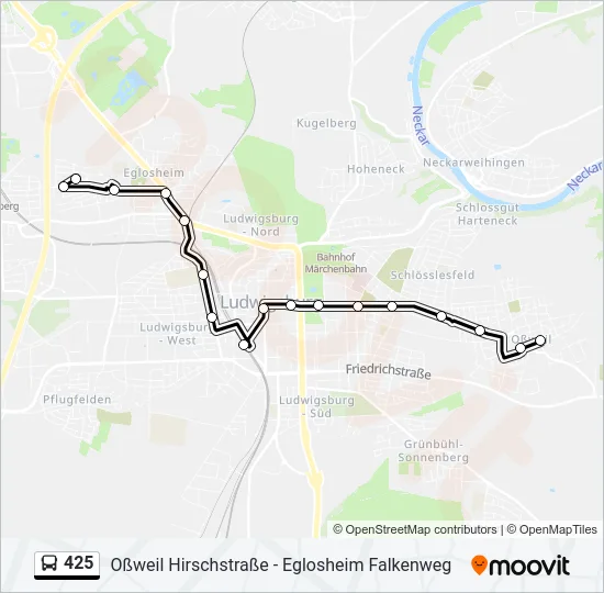425 Bus Line Map