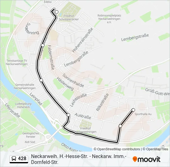428 Bus Line Map
