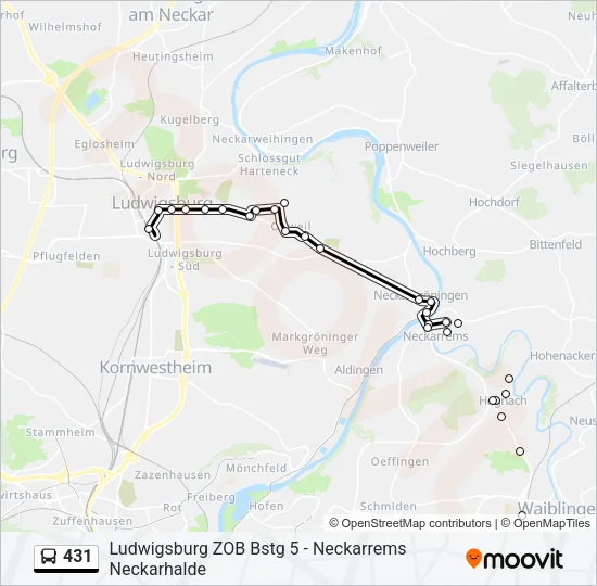 431 Bus Line Map