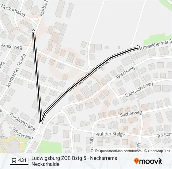 431 Bus Line Map