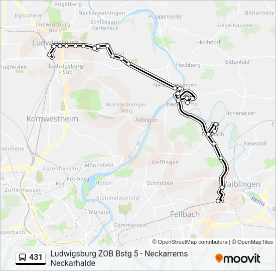431 Bus Line Map