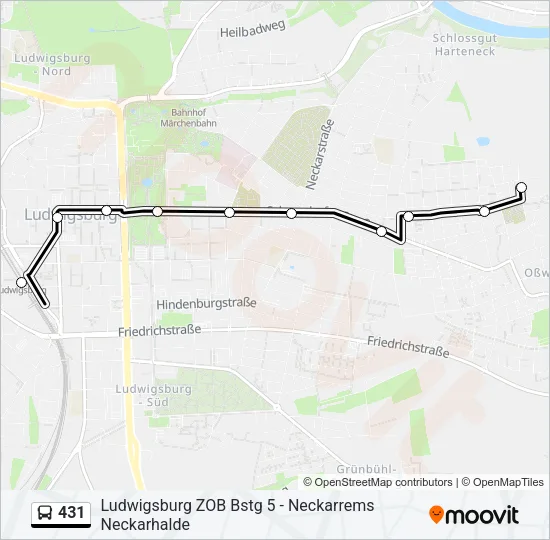 431 Bus Line Map