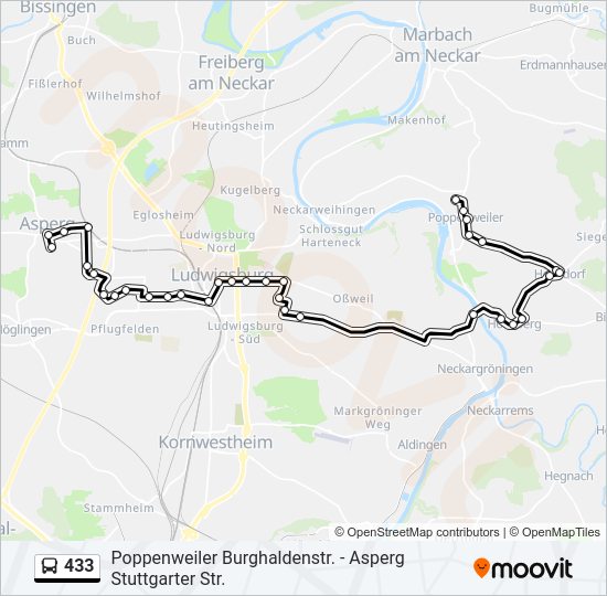 Автобус 433: карта маршрута