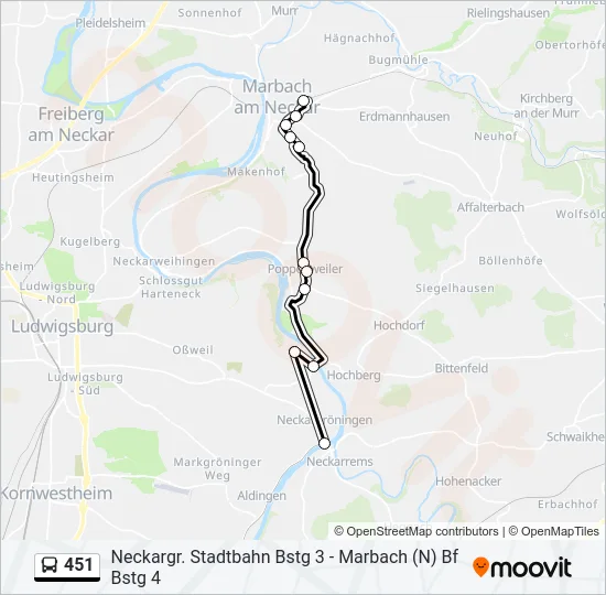 451 Bus Line Map