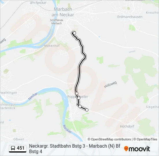 451 Bus Line Map