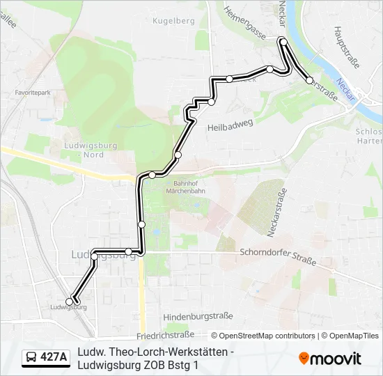 427A Bus Line Map