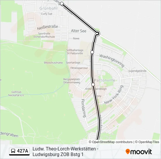 427A Bus Line Map