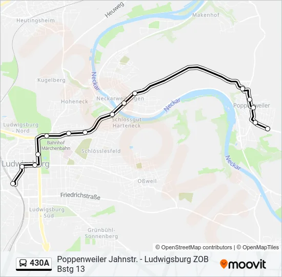 430A Bus Line Map