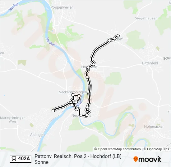 402A Bus Line Map
