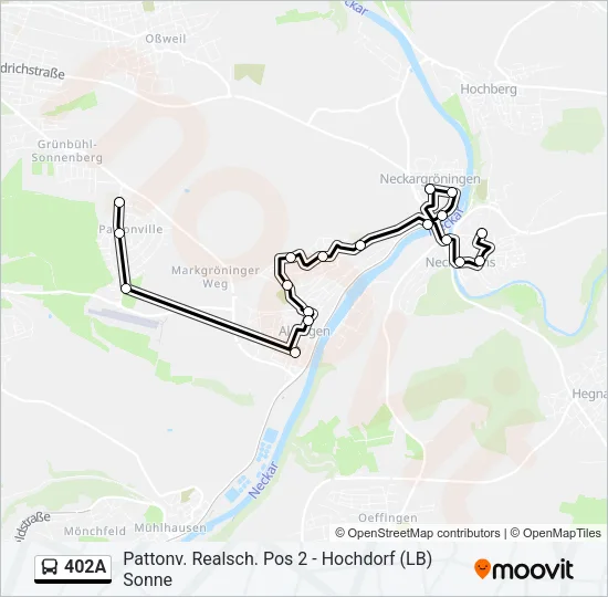402A Bus Line Map