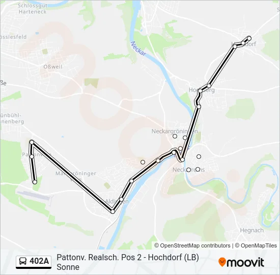 402A Bus Line Map