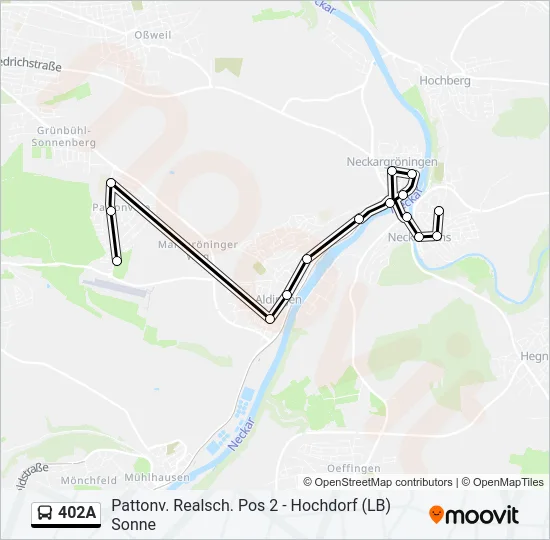 402A Bus Line Map