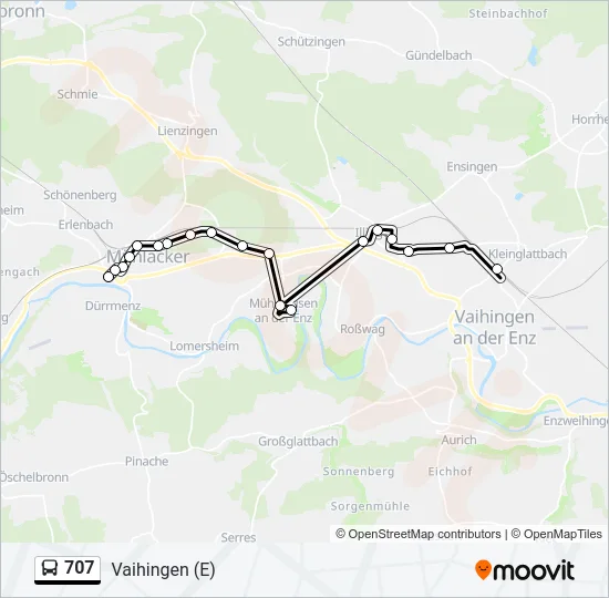707 Bus Line Map