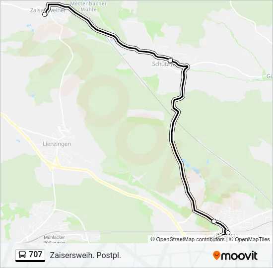 707 Bus Line Map