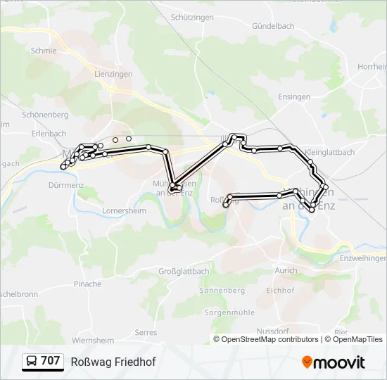 707 Bus Line Map