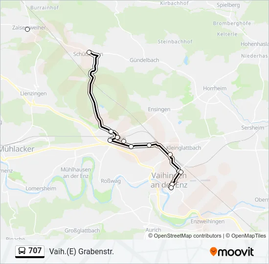 707 Bus Line Map