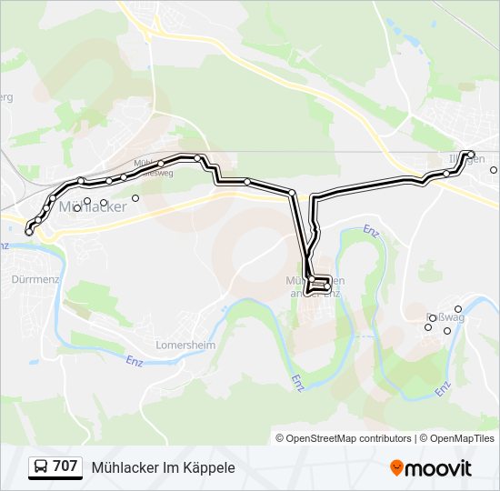 Автобус 707: карта маршрута