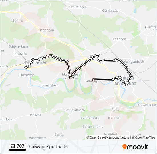 707 Bus Line Map