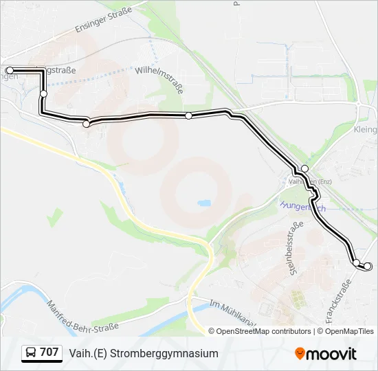 707 Bus Line Map