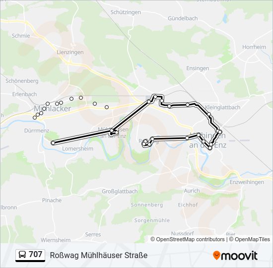 Автобус 707: карта маршрута