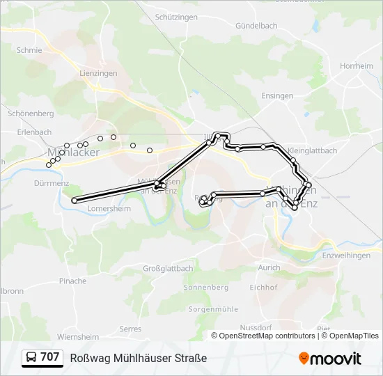 707 Bus Line Map