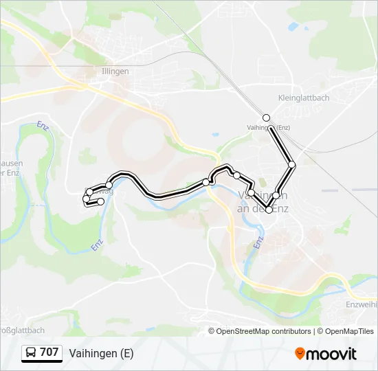 707 Bus Line Map