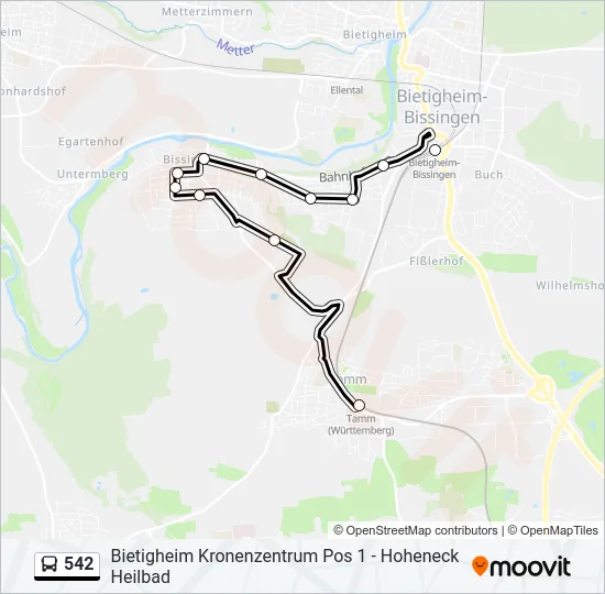 542 Bus Line Map