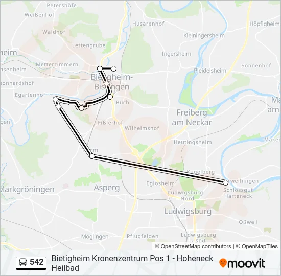542 Bus Line Map