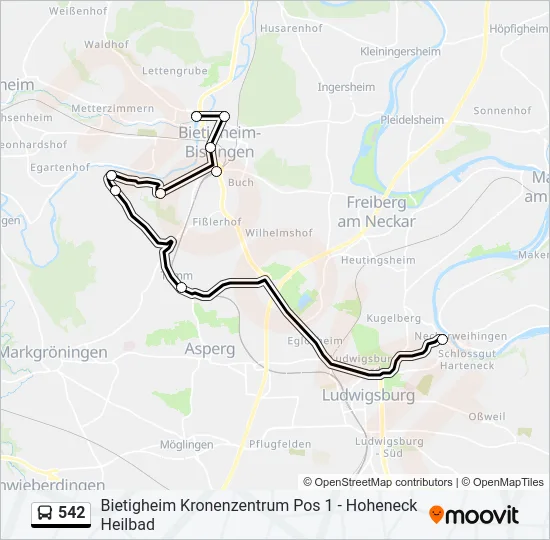 542 Bus Line Map