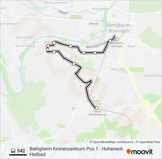 542 Bus Line Map