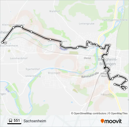 551 Bus Line Map