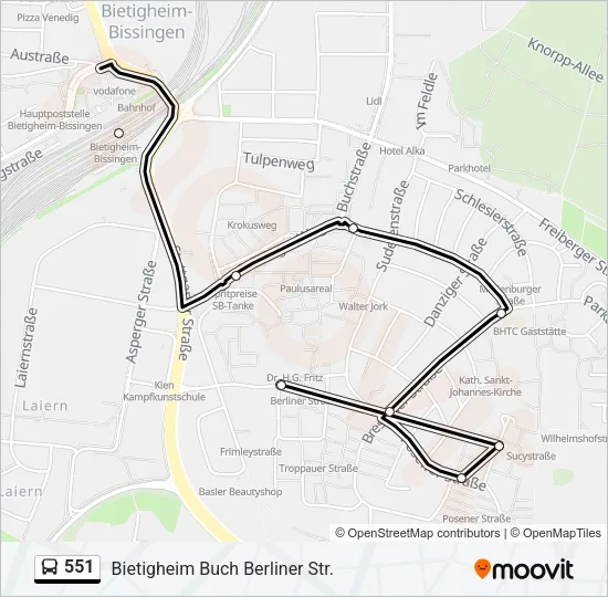 551 Bus Line Map