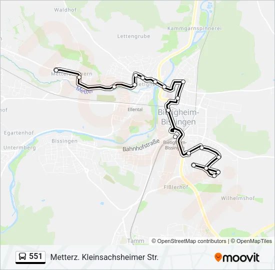 551 Bus Line Map