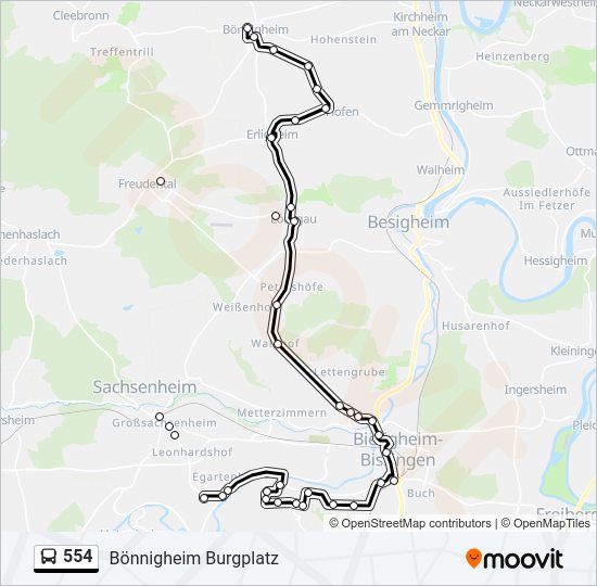 Автобус 554: карта маршрута