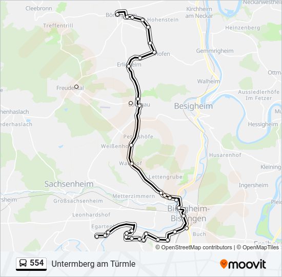 Автобус 554: карта маршрута