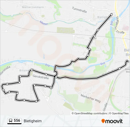 556 Bus Line Map