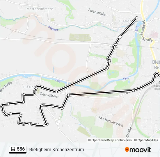 556 Bus Line Map