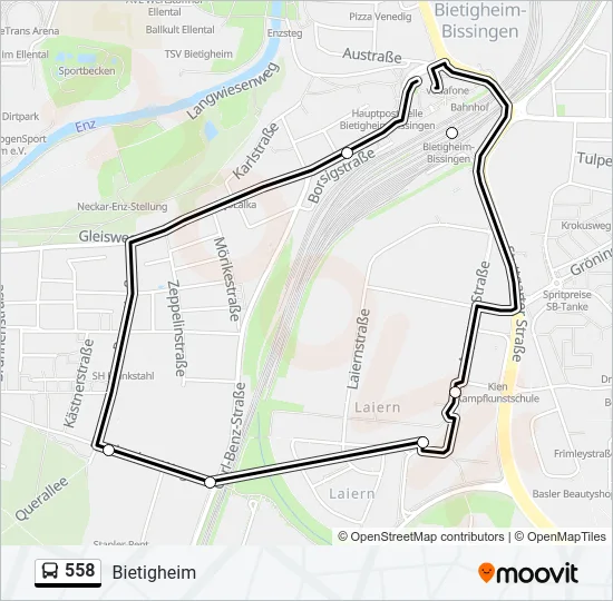 558 Bus Line Map