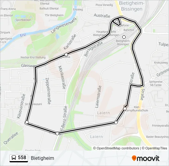 558 Bus Line Map