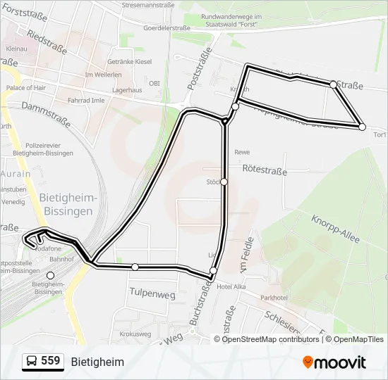 559 Bus Line Map