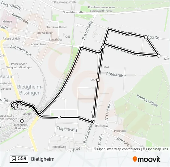 559 Bus Line Map