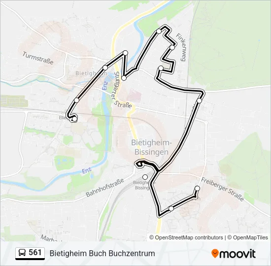 561 Bus Line Map