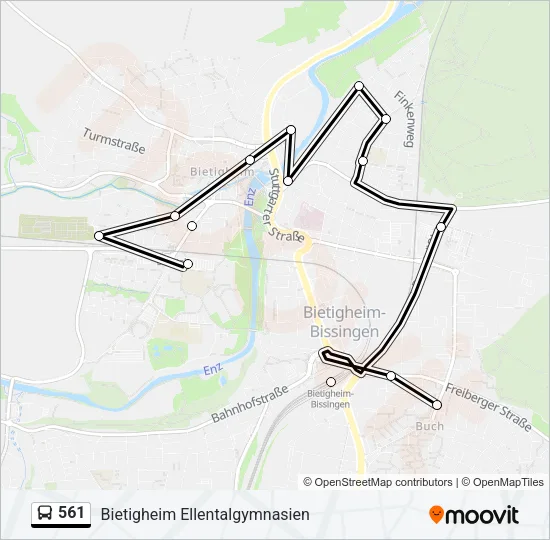 561 Bus Line Map